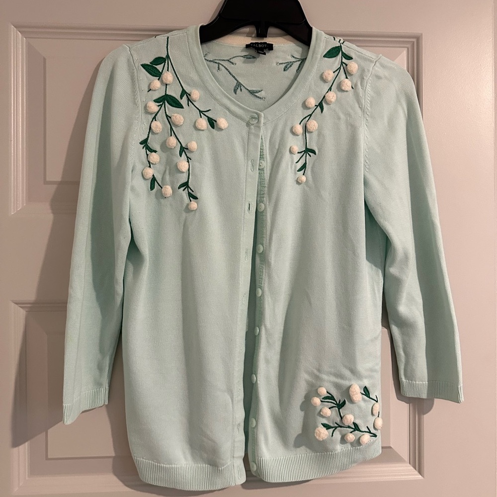 Talbots embroidered cardigan